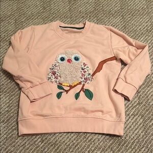 Cute Owl Sweatshirt in Peach